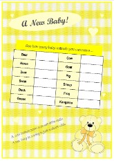 Free printable Baby Shower Animal Babies Game