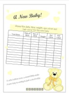 Guess Baby Weight Chart Template