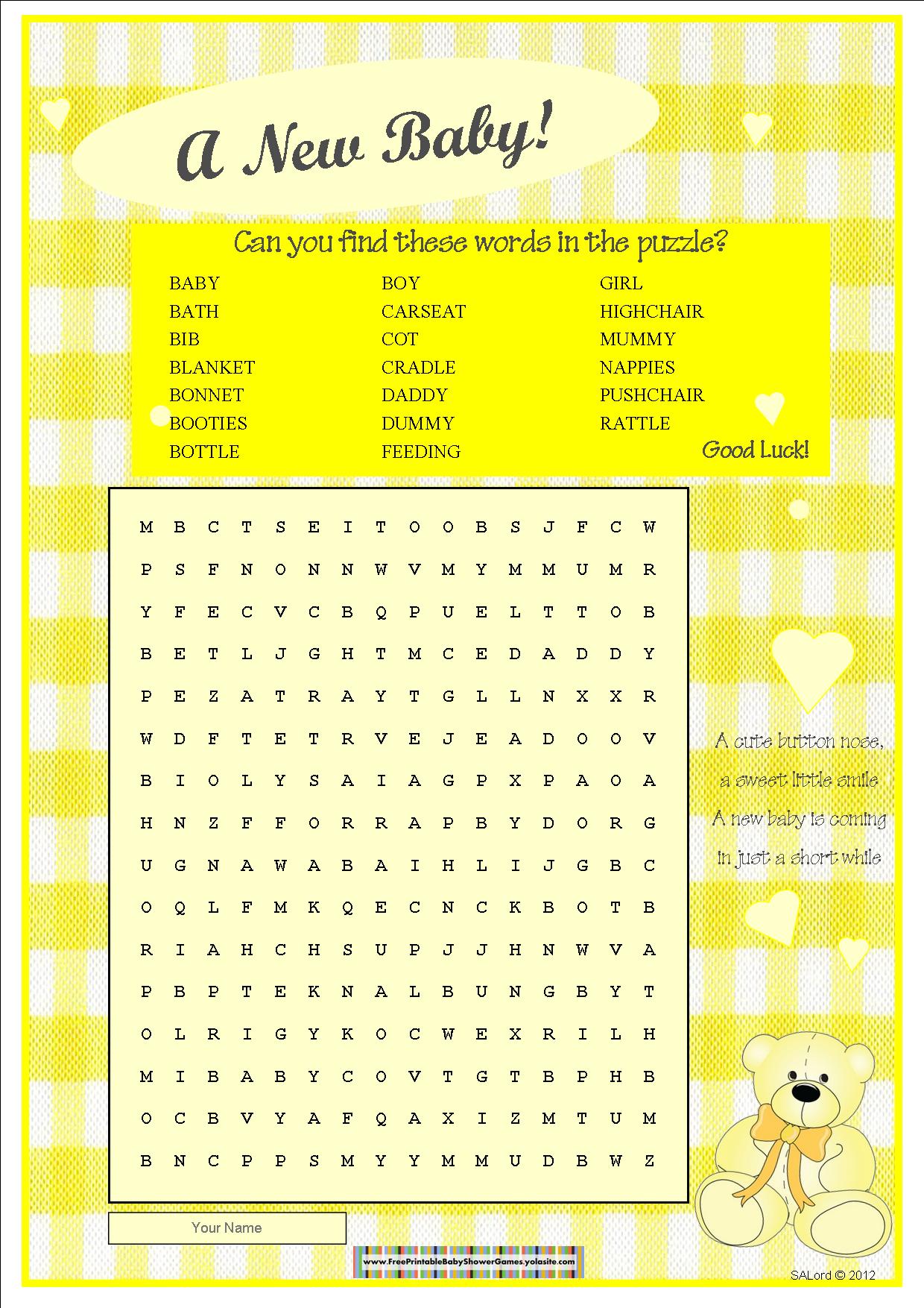 How To Make Baby Shower Games On Word